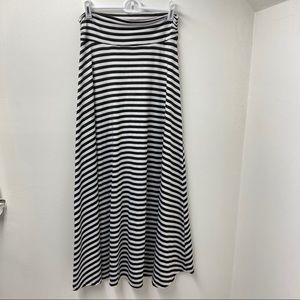 jonathan martin Black and White Striped Maxi Skirt